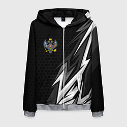 Толстовка 3D на молнии мужская Российская империя - спортивный, цвет: 3D-меланж