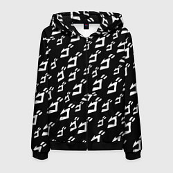 Толстовка 3D на молнии мужская JoJo pattern, цвет: 3D-черный
