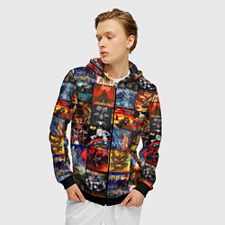 Толстовка 3D на молнии мужская Ария - обложки альбомов и песен, цвет: 3D-черный — фото 2