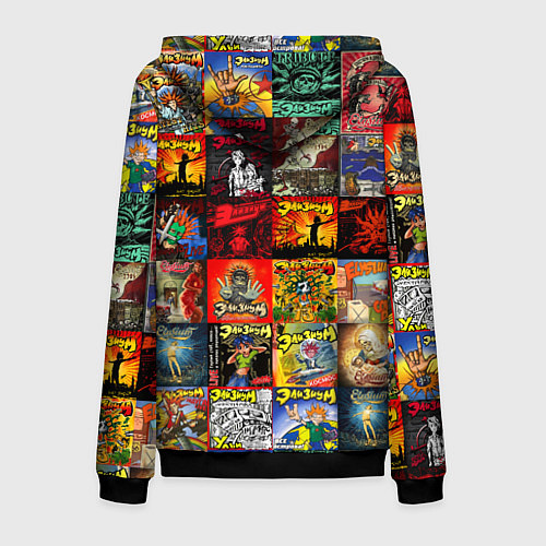 Мужская толстовка на молнии Элизиум - обложки альбомов и песен / 3D-Черный – фото 2