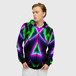 Толстовка 3D на молнии мужская Multicolored colorful color, цвет: 3D-черный — фото 2