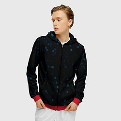 Толстовка 3D на молнии мужская Color dark blue khaki, цвет: 3D-красный — фото 2