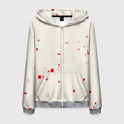 Мужская толстовка на молнии Color white red shapes