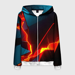 Толстовка 3D на молнии мужская Rift, цвет: 3D-белый