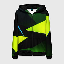 Толстовка 3D на молнии мужская Geometric shapes, цвет: 3D-черный
