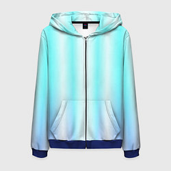 Толстовка 3D на молнии мужская Neon white blue lines, цвет: 3D-синий