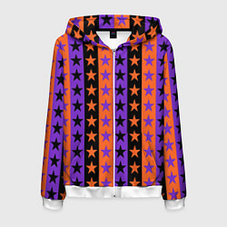 Мужская толстовка на молнии Звёзды Хэллоуина паттерн полосатый