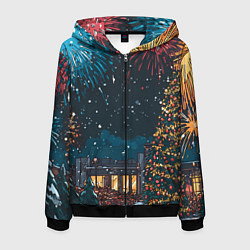 Мужская толстовка на молнии Новогодний салют