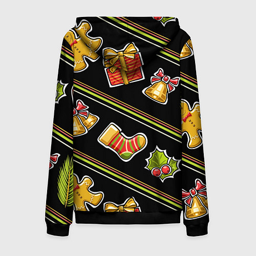 Мужская толстовка на молнии Рождественский дух / 3D-Черный – фото 2