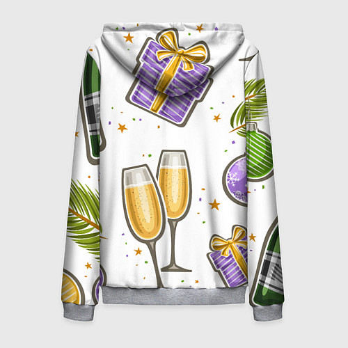 Мужская толстовка на молнии Новогодний вайб / 3D-Меланж – фото 2