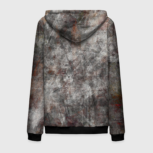Мужская толстовка на молнии Абстракция - gray stone / 3D-Черный – фото 2