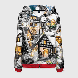 Мужская толстовка на молнии Объемные новогодние дома