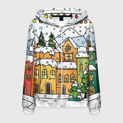 Мужская толстовка на молнии Новогодний снегопад