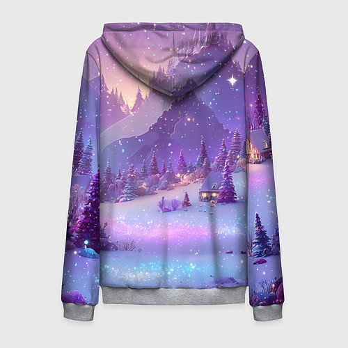 Мужская толстовка на молнии Новогодняя магическая атмосфера / 3D-Меланж – фото 2