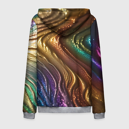 Мужская толстовка на молнии Сморщенные складочки жидкости / 3D-Меланж – фото 2