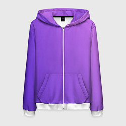 Толстовка 3D на молнии мужская The color is purple, цвет: 3D-белый
