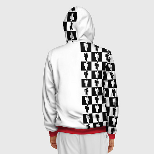 Мужская толстовка на молнии Ювентус паттерн люди / 3D-Красный – фото 4