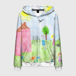 Мужская толстовка на молнии Детские рисунки