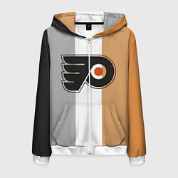 Толстовка 3D на молнии мужская Philadelphia Flyers, цвет: 3D-белый