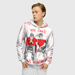 Толстовка 3D на молнии мужская Big Bang: Sit with us, цвет: 3D-белый — фото 2