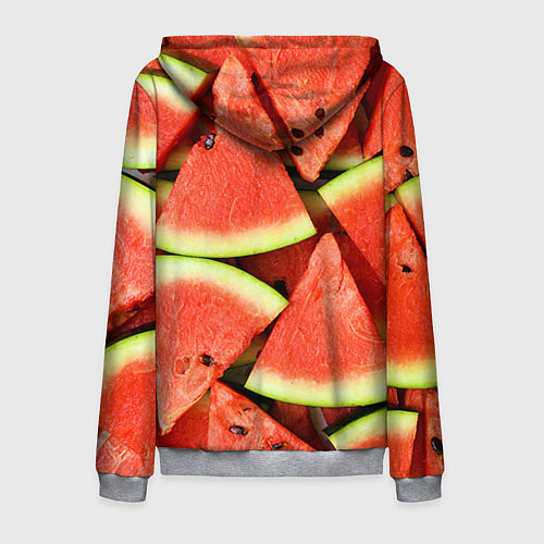 Мужская толстовка на молнии Дольки арбуза / 3D-Меланж – фото 2