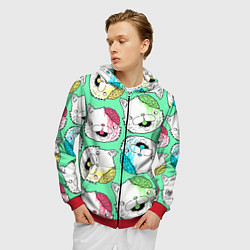Толстовка 3D на молнии мужская Drop Dead: Kitty Heads, цвет: 3D-красный — фото 2