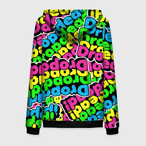 Мужская толстовка на молнии Drop Dead: Acid Pattern / 3D-Черный – фото 2