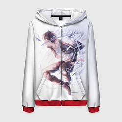 Толстовка 3D на молнии мужская Бездомный бог, цвет: 3D-красный