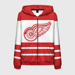 Толстовка 3D на молнии мужская Detroit Red Wings, цвет: 3D-красный