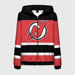 Толстовка 3D на молнии мужская New Jersey Devils, цвет: 3D-черный