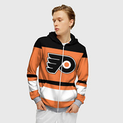 Толстовка 3D на молнии мужская Philadelphia Flyers, цвет: 3D-меланж — фото 2