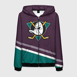 Толстовка 3D на молнии мужская Anaheim Ducks Selanne, цвет: 3D-черный