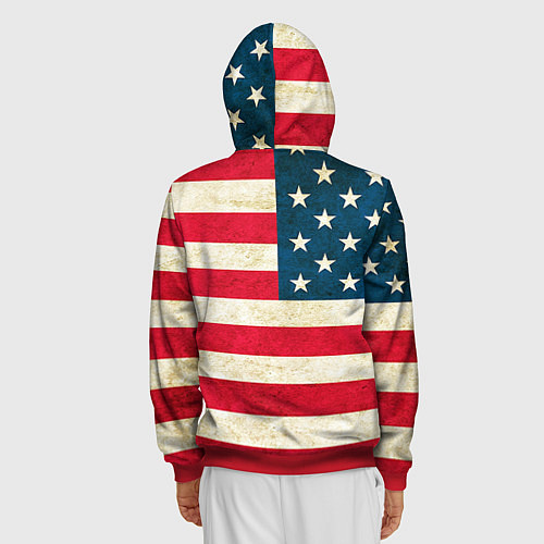 Мужская толстовка на молнии США / 3D-Красный – фото 4