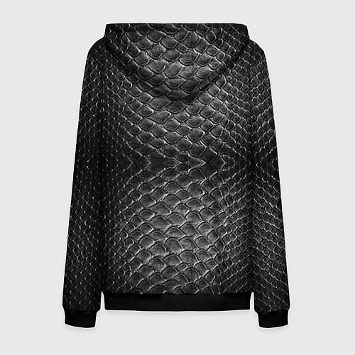 Мужская толстовка на молнии Черная кожа / 3D-Черный – фото 2