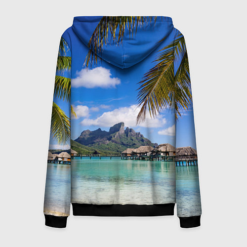 Мужская толстовка на молнии Бора-Бора / 3D-Черный – фото 2