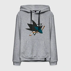 Толстовка-худи хлопковая мужская San Jose Sharks, цвет: меланж