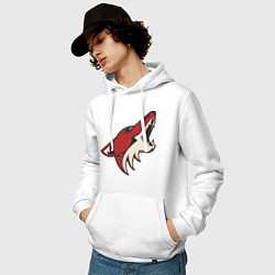 Толстовка-худи хлопковая мужская Phoenix Coyotes, цвет: белый — фото 2