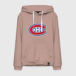 Толстовка-худи хлопковая мужская Montreal Canadiens, цвет: пыльно-розовый