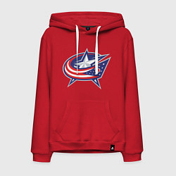 Толстовка-худи хлопковая мужская Columbus Blue Jackets, цвет: красный