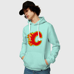 Толстовка-худи хлопковая мужская Calgary Flames, цвет: мятный — фото 2