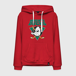 Толстовка-худи хлопковая мужская Anaheim Mighty Ducks, цвет: красный