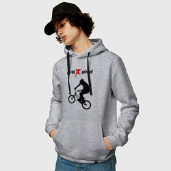 Толстовка-худи хлопковая мужская BMX street, цвет: меланж — фото 2
