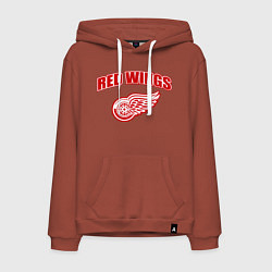 Толстовка-худи хлопковая мужская Detroit Red Wings, цвет: кирпичный