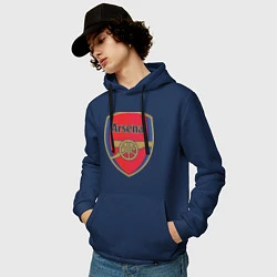 Толстовка-худи хлопковая мужская Arsenal FC, цвет: тёмно-синий — фото 2