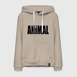 Толстовка-худи хлопковая мужская Animal, цвет: миндальный