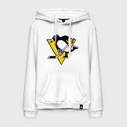 Толстовка-худи хлопковая мужская Pittsburgh Penguins, цвет: белый