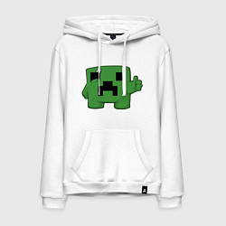Толстовка-худи хлопковая мужская Minecraft Green, цвет: белый