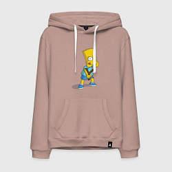 Толстовка-худи хлопковая мужская Bart Bully, цвет: пыльно-розовый