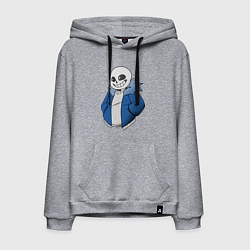 Толстовка-худи хлопковая мужская Sans, цвет: меланж