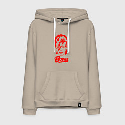 Толстовка-худи хлопковая мужская Дэвид Боуи, цвет: миндальный